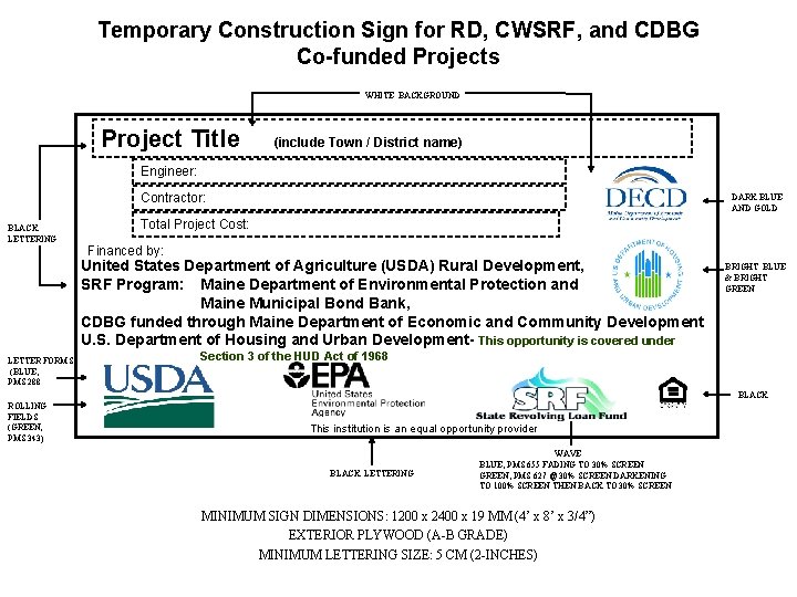 Temporary Construction Sign for RD, CWSRF, and CDBG Co-funded Projects WHITE BACKGROUND Project Title