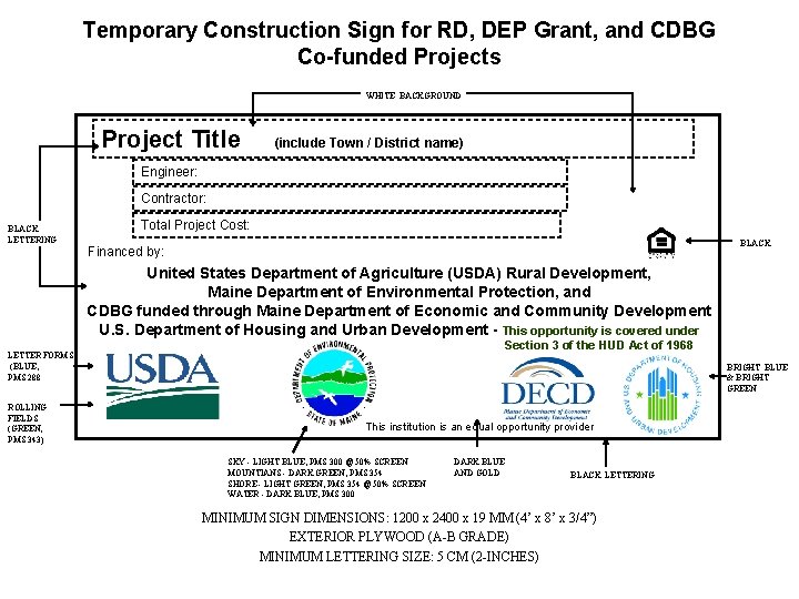 Temporary Construction Sign for RD, DEP Grant, and CDBG Co-funded Projects WHITE BACKGROUND Project