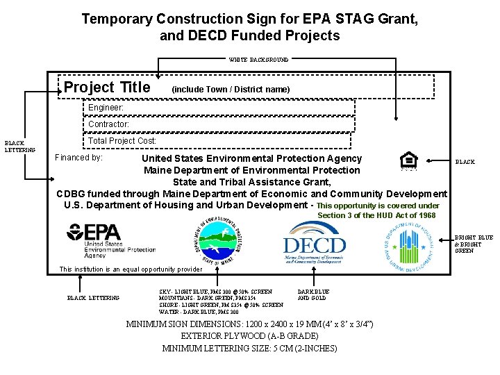 Temporary Construction Sign for EPA STAG Grant, and DECD Funded Projects WHITE BACKGROUND Project