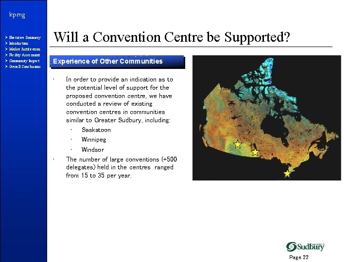 kpmg Ø Executive Summary Ø Introduction Ø Market Justification Ø Facility Assessment Ø Community