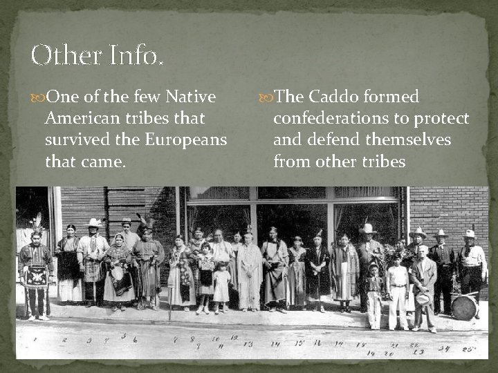 Other Info. One of the few Native American tribes that survived the Europeans that