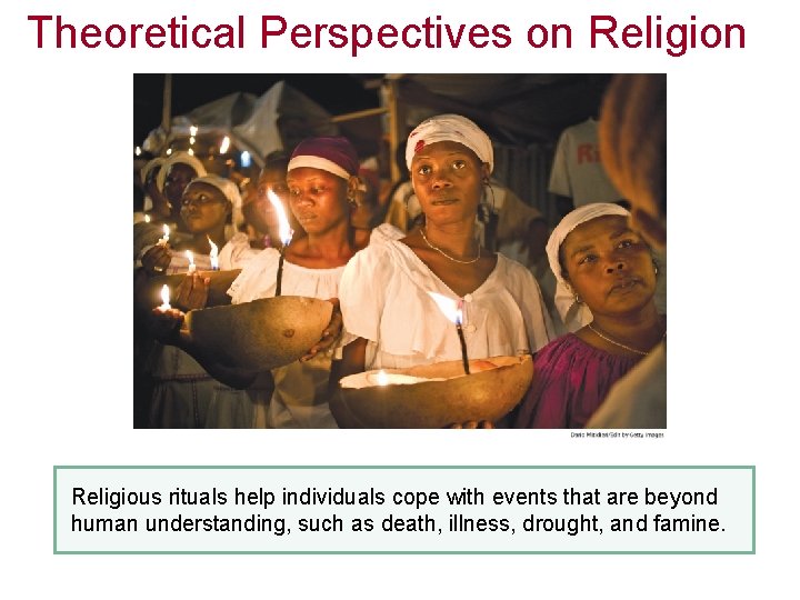 Theoretical Perspectives on Religious rituals help individuals cope with events that are beyond human
