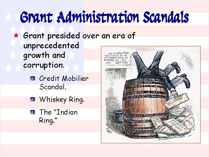 Grant Administration Scandals « Grant presided over an era of unprecedented growth and corruption.