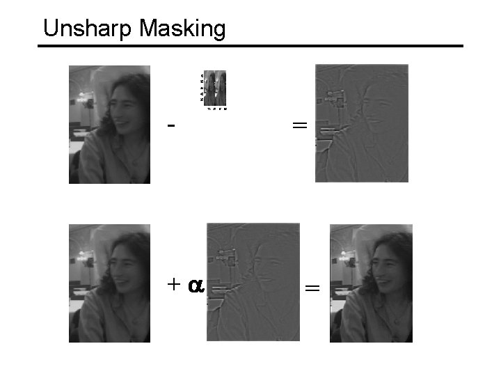 Unsharp Masking - +a = = 