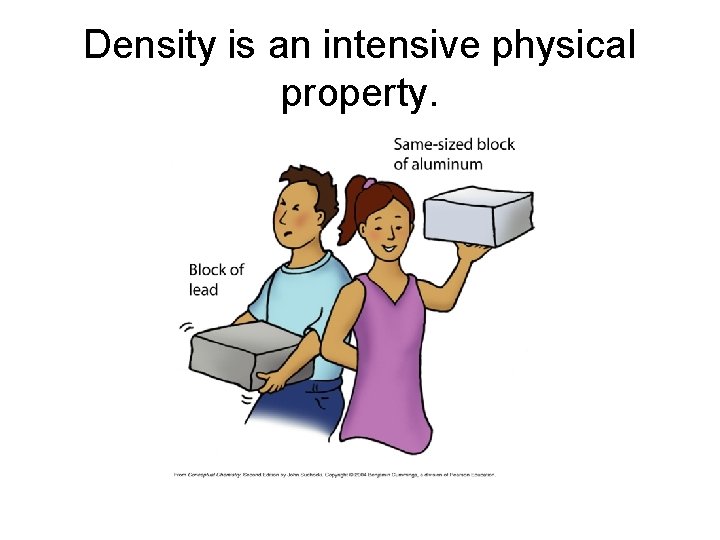 Density is an intensive physical property. 