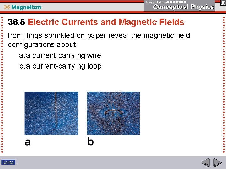 36 Magnetism 36. 5 Electric Currents and Magnetic Fields Iron filings sprinkled on paper 36 Magnetism 36. 5 Electric Currents and Magnetic Fields Iron filings sprinkled on paper