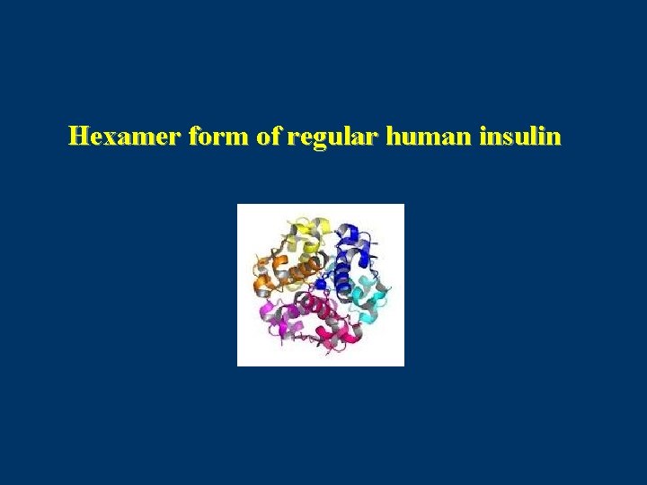 Hexamer form of regular human insulin 