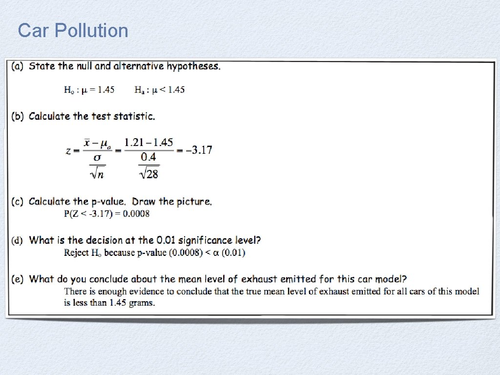 Car Pollution 