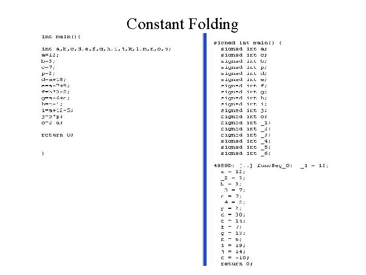 Constant Folding 20 