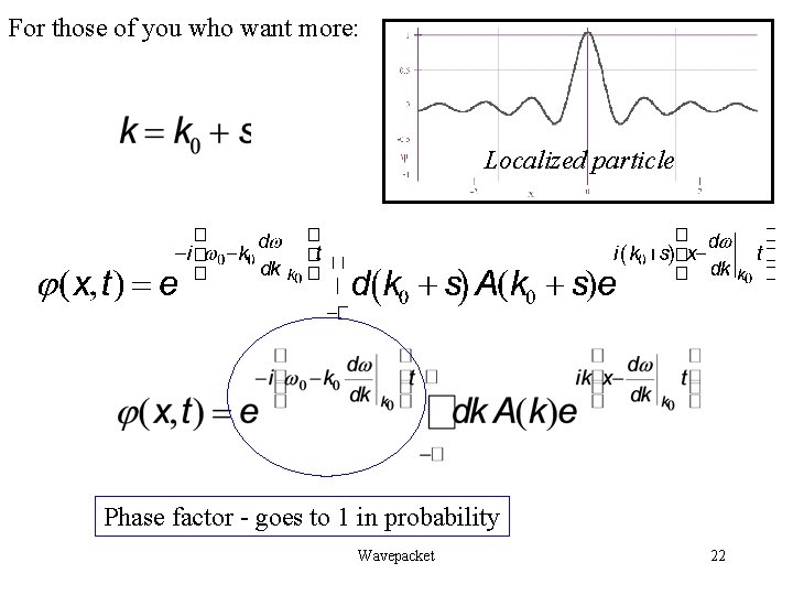 For those of you who want more: Localized particle Phase factor - goes to For those of you who want more: Localized particle Phase factor - goes to