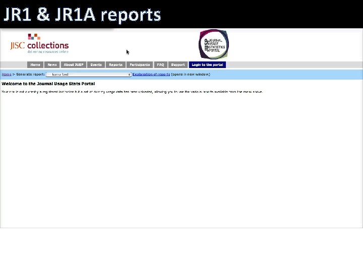 JR 1 & JR 1 A reports 