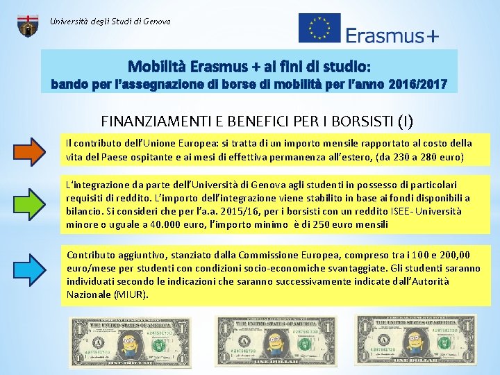 Università degli Studi di Genova Mobilità Erasmus + ai fini di studio: bando per