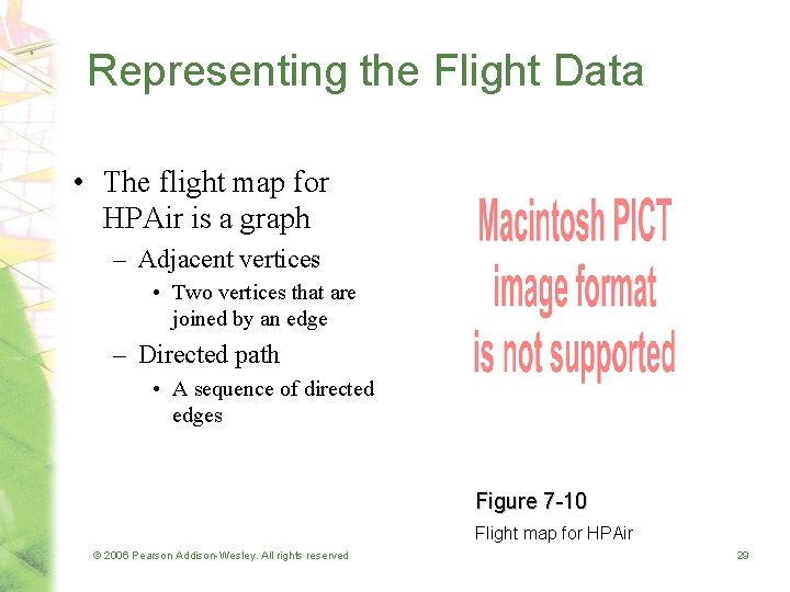 Representing the Flight Data • The flight map for HPAir is a graph –