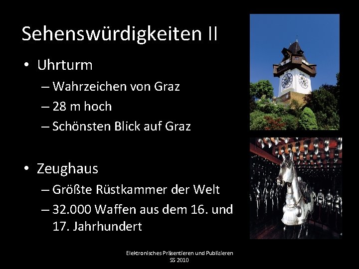 Sehenswürdigkeiten II • Uhrturm – Wahrzeichen von Graz – 28 m hoch – Schönsten