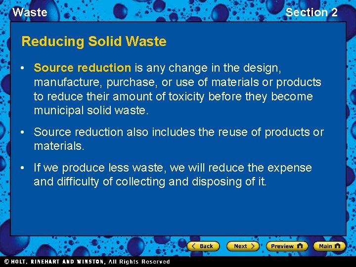 Source Reduction Tech Example Waste Section 2 Reducing Solid Waste Preview Bellringer