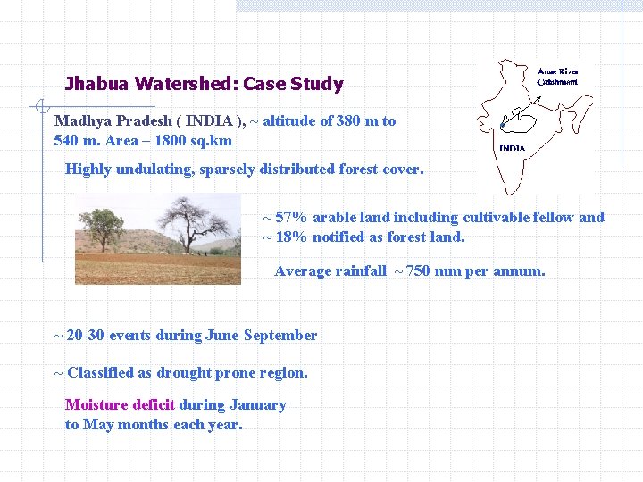 Jhabua Watershed: Case Study Madhya Pradesh ( INDIA ), ~ altitude of 380 m