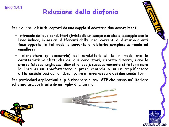 (pag. 1/2) Riduzione della diafonia Per ridurre i disturbi captati da una coppia si