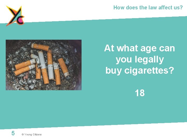 How does the law affect us? At what age can you legally buy cigarettes?
