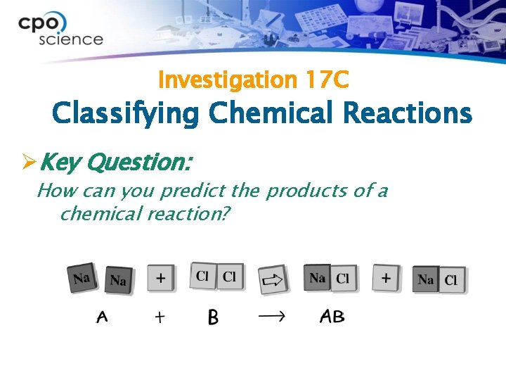 Investigation 17 C Classifying Chemical Reactions ØKey Question: How can you predict the products