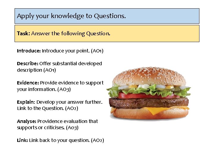 Apply your knowledge to Questions. Task: Answer the following Question. Introduce: Introduce your point.