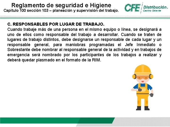 Reglamento de seguridad e Higiene Capitulo 100 SECCIN
