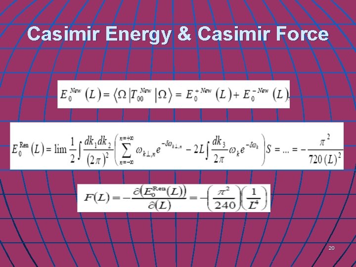 Casimir Energy & Casimir Force 20 