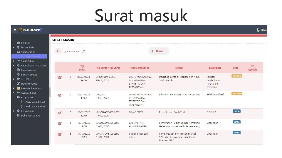 Surat masuk 