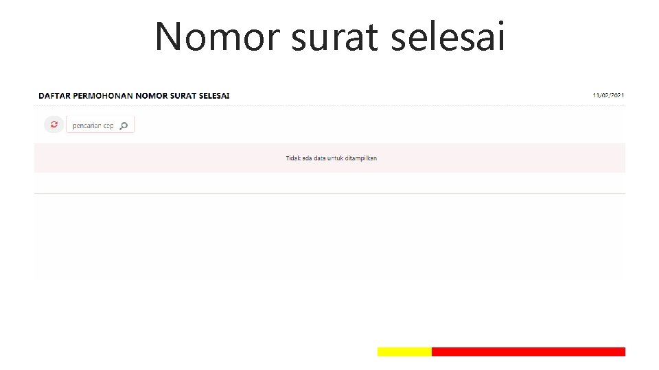 Nomor surat selesai 