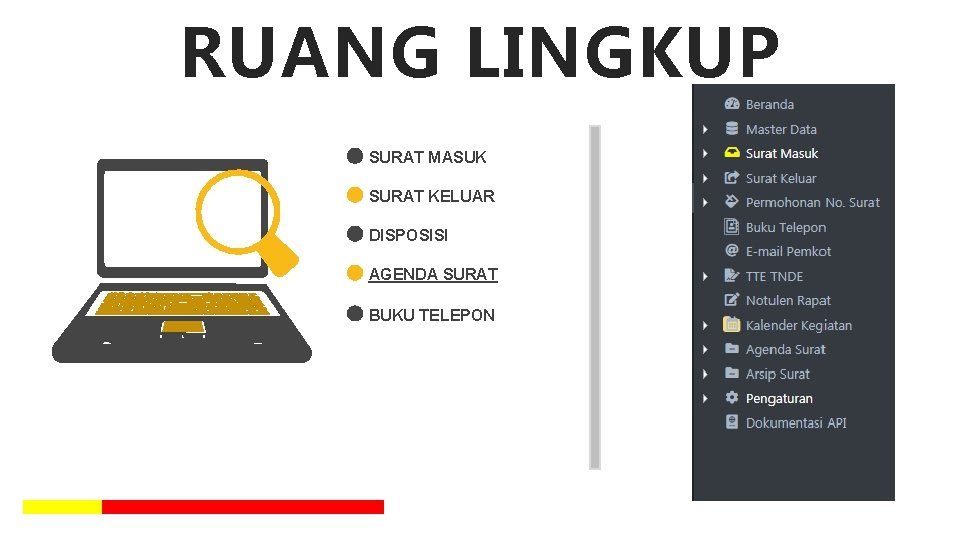 RUANG LINGKUP SURAT MASUK SURAT KELUAR DISPOSISI AGENDA SURAT BUKU TELEPON 