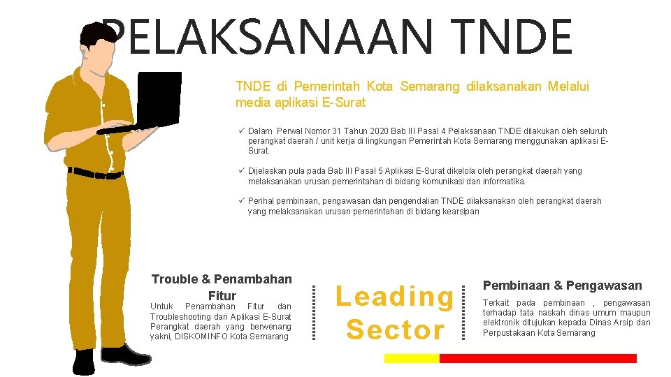PELAKSANAAN TNDE di Pemerintah Kota Semarang dilaksanakan Melalui media aplikasi E-Surat ü Dalam Perwal