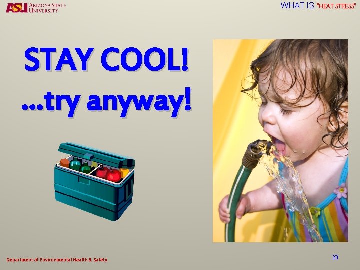 WHAT IS “HEAT STRESS” STAY COOL! …try anyway! Department of Environmental Health & Safety