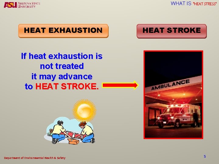 WHAT IS “HEAT STRESS” HEAT EXHAUSTION HEAT STROKE If heat exhaustion is not treated