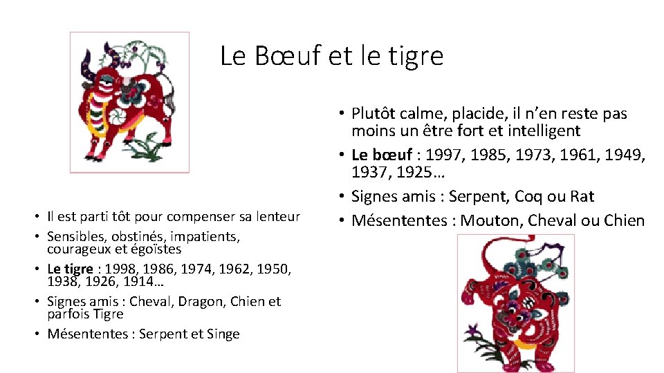 Le Bœuf et le tigre • Il est parti tôt pour compenser sa lenteur