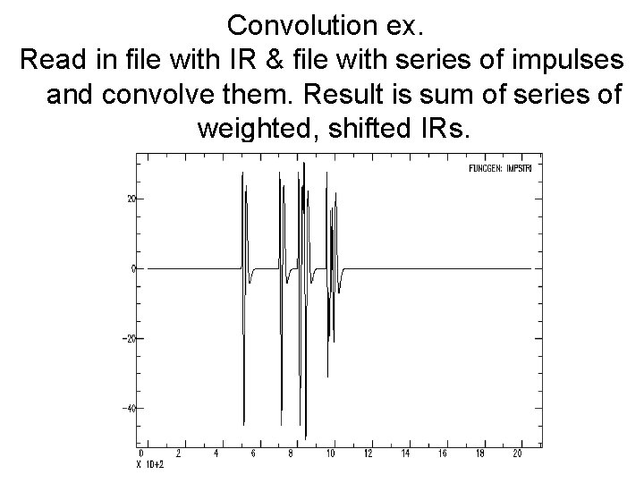 Convolution ex. Read in file with IR & file with series of impulses and