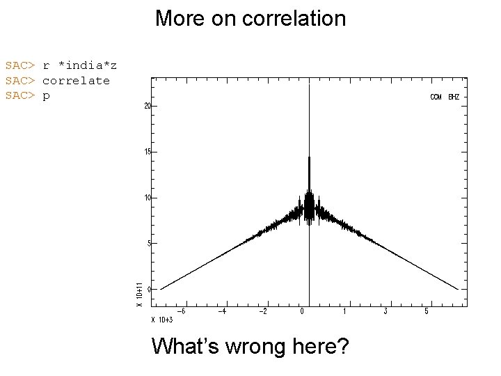 More on correlation SAC> r *india*z SAC> correlate SAC> p What’s wrong here? 