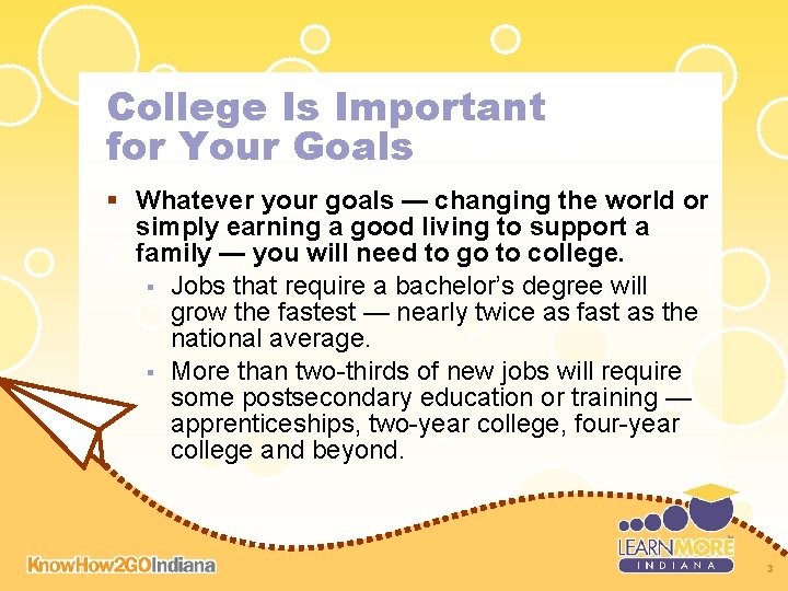 College Is Important for Your Goals § Whatever your goals — changing the world College Is Important for Your Goals § Whatever your goals — changing the world