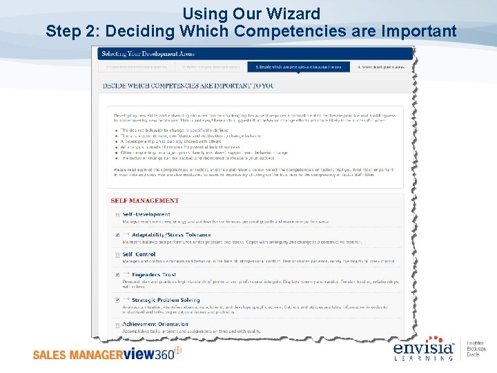 Using Our Wizard Step 2: Deciding Which Competencies are Important 