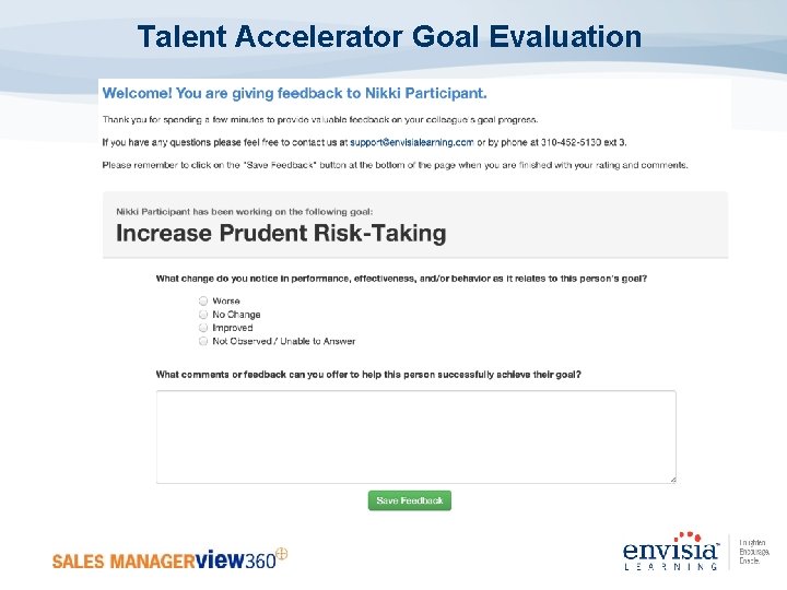 Talent Accelerator Goal Evaluation 