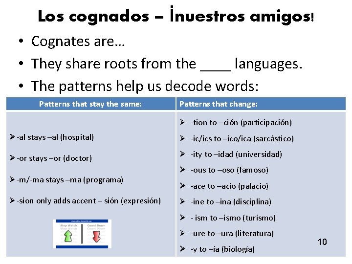 Los cognados – İnuestros amigos! • Cognates are… • They share roots from the