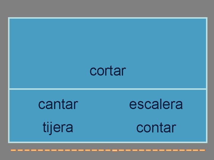 cortar cantar escalera tijera contar 