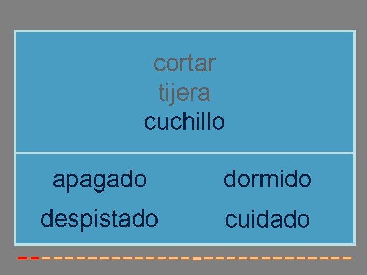 cortar tijera cuchillo apagado dormido despistado cuidado 