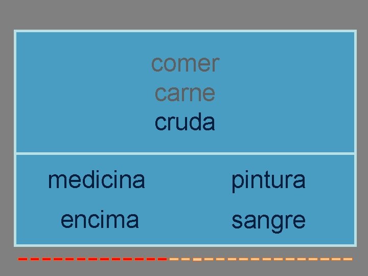 comer carne cruda medicina pintura encima sangre 