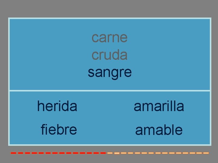 carne cruda sangre herida amarilla fiebre amable 