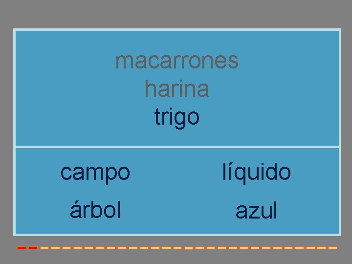 macarrones harina trigo campo líquido árbol azul 