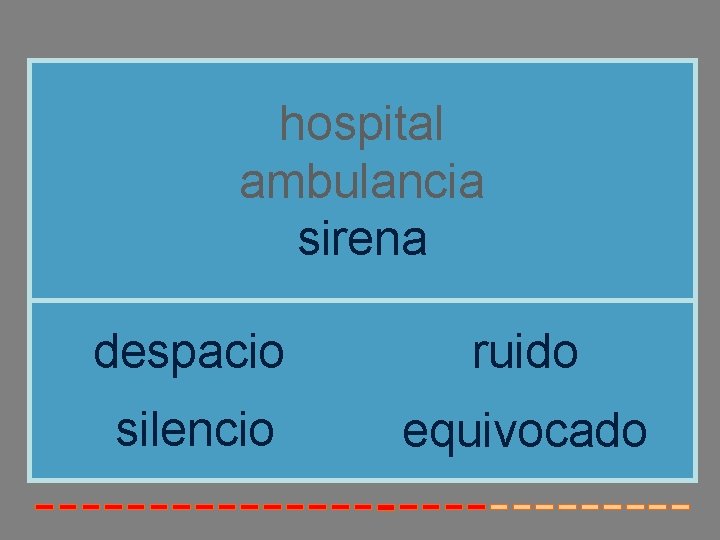 hospital ambulancia sirena despacio ruido silencio equivocado 