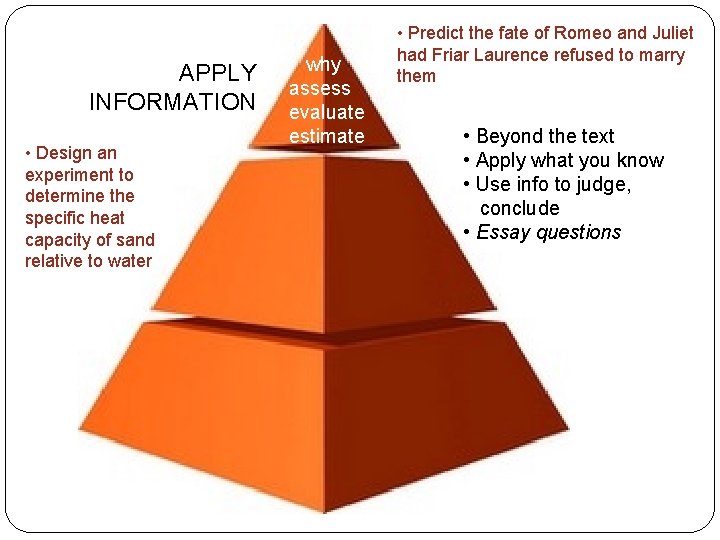 APPLY INFORMATION • Design an experiment to determine the specific heat capacity of sand APPLY INFORMATION • Design an experiment to determine the specific heat capacity of sand