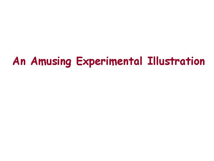 An Amusing Experimental Illustration 