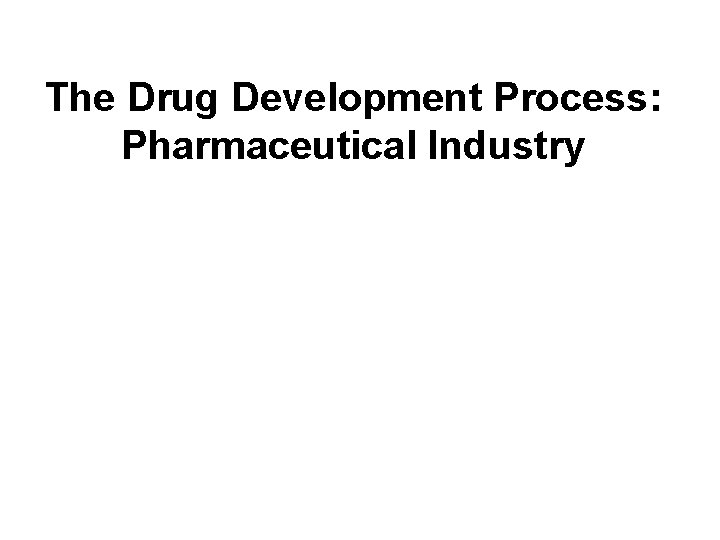 The Drug Development Process: Pharmaceutical Industry 