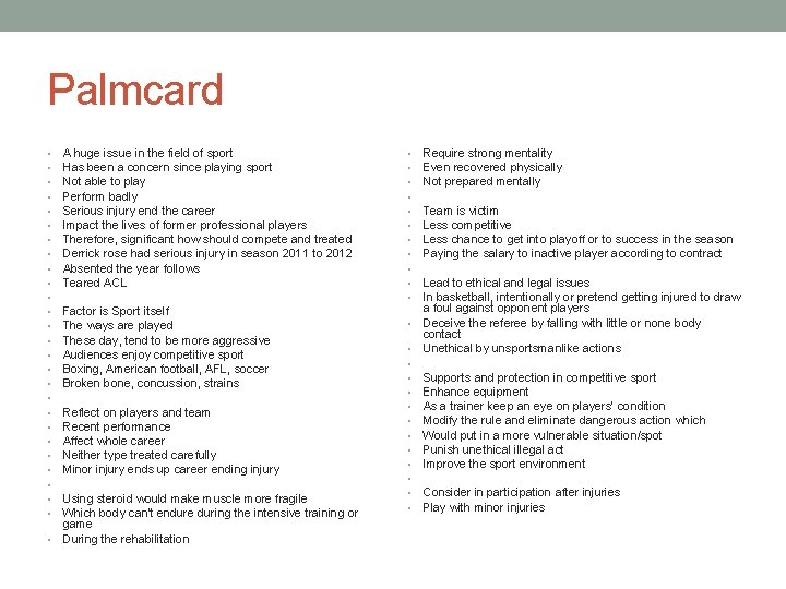 Palmcard • • • • • • • A huge issue in the field