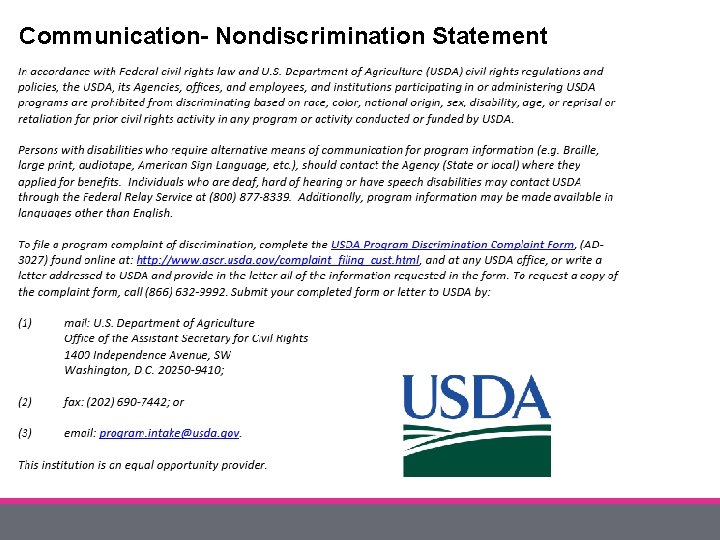 Communication- Nondiscrimination Statement 